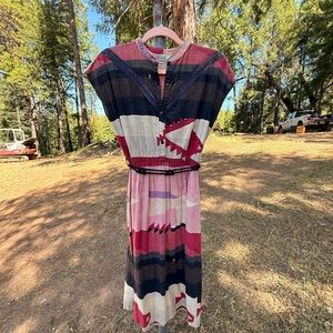 Vintage Multicolor Geometric Dress